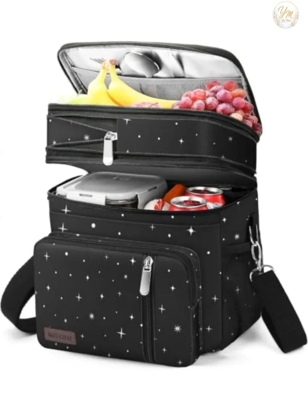 Expandable Double Deck Insulated Lunch Bag Leakproof Portable Cooler Tote Work